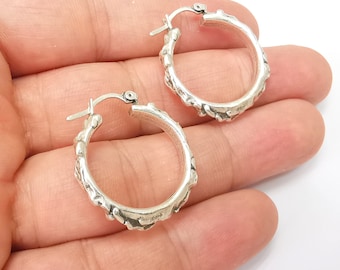 Silberne Creolen, Antikes Silber überzogene Creolen, Zubehör (28 mm) G33816