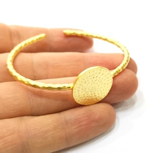 Gold Cuff Blanks Hammered Bracelet Blanks Cuff Blanks Adjustable Bracelet Blank Gold Plated Bracelet (22 mm Blanks ) G18971