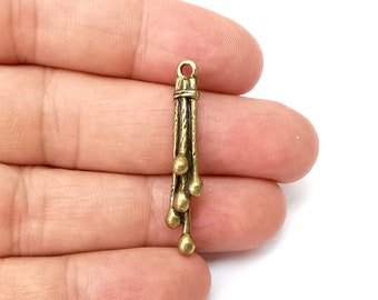 Bronze Stalactite Charms, Boho Charm, Rustic Charm, Earring Charm, Bronze Pendant, Necklace Parts, Antique Bronze Plated 38x5mm G35572