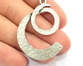 Silver Pendant Antique Silver Plated Pendant (47x36mm) G8809