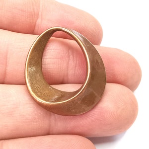 Oval Hoop Charms Findings, Antique Copper Plated (30x25mm)  G28434