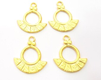 4 Gold Charm Gold Plated Charms  (25x21mm)  G10175