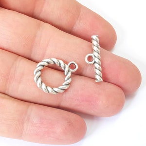 Toggle Clasps 4 Sets Antieke Verzilverde Toggle Clasp Bevindingen 22x18mm+22x7mm G25147