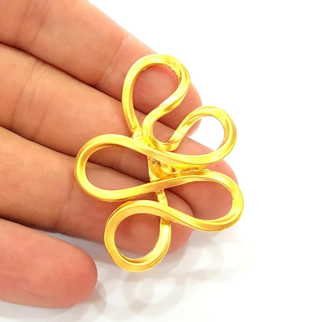 Gold Pendant Connector Gold Plated Pendant 53x39mm G8246 Etsy