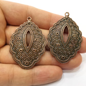2  Copper Charms Antique Copper Plated Charms (49x33mm) G18385