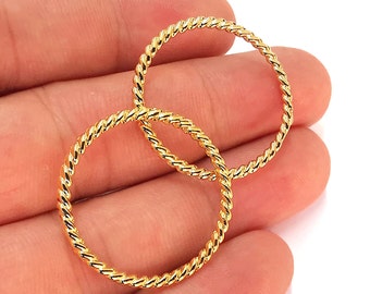 4 Contorto Circle Risultati 24k Shiny Gold Circle Risultati (30 mm) G22417