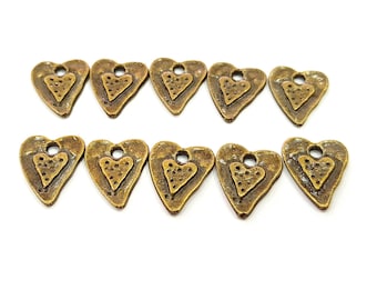 Heart Charm Antique Bronze Charm (14x11mm) G8590