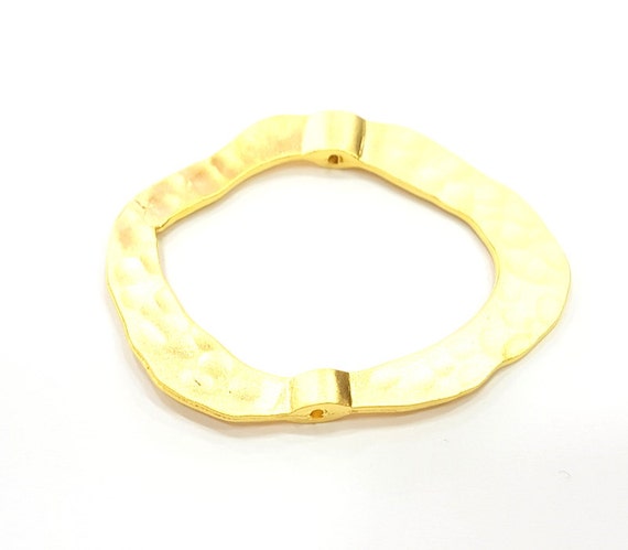Gold Pendant Gold Plated Hammered Connector Pendant (62x51mm Gold Pendant Gold Plated Hammered Connector Pendant (62x51mm