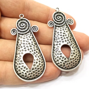 Silver Charms Antique Silver Plated Charms (56x25mm)  G18374