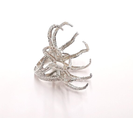 Sterling Silver Claw Ring Blank 925 Silver Ring Bezel Ring Setting