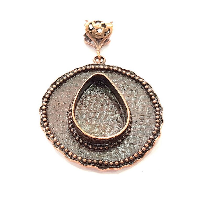 Antique Copper Pendant Blank Mosaic Base Blank inlay Blank Necklace Blank Resin Blank Mountings Antique Copper Plated Brass 42mm G8702