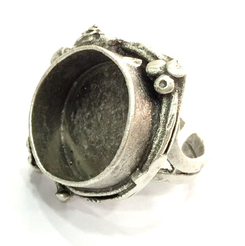 Adjustable Ring Blank 20mm Blank Antique Silver Plated - Etsy