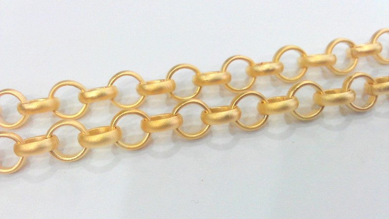 Gold Chain Gold Plated Rolo Chain , 1 Meter 3.3 Feet 8 mm G12156 image 4