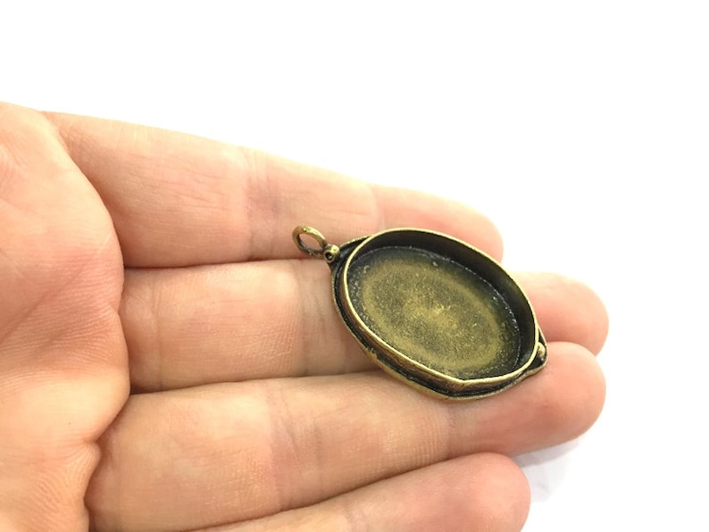 Mountings G5435 30x22mm blank Antique Bronze Brass Blank