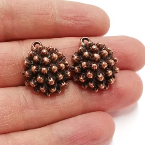 2 Cambered Charms Antique Copper Plated Charms (24x20mm)   G13379