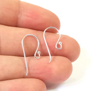 Solid Sterling Silver Earring Hook 925 Silver Earring Wire Findings (27mm) G30397