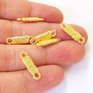 5 Coil Spiral Charms Connector Gold Plated Charms (20x6mm)  G24730