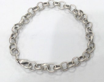 ロブスタークラスプ付きシルバーメッキチェーンブレスレット（5個、7