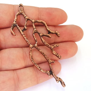 2 Coral Charm Antique Copper Plated Charm (85mm) G23100