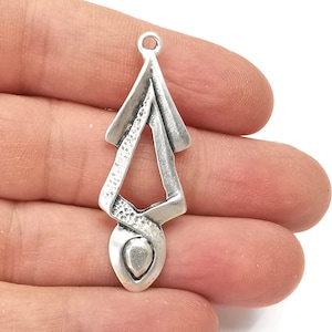 Silver Dangle Charms Antique Silver Plated Charms (48x16mm)  G28062