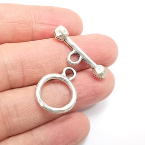 Silver Toggle Clasps Antique Silver Plated Toggle Clasp Findings 23x17mm+29x8mm G29432
