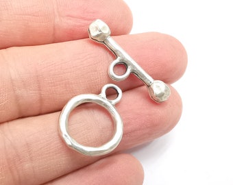 Silber Knebelverschluss 23 x 17 mm + 29 x 8 mm G29432