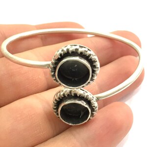 Adjustable Bracelet Blank Findings ( 10mm Blank ), Antique Silver Plated Brass G5777