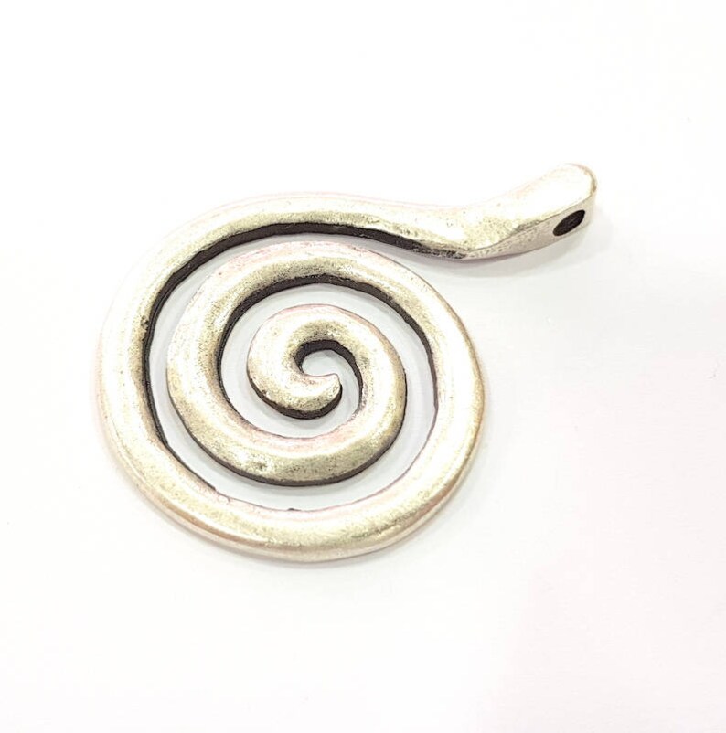 Silver Pendant Antique Silver Plated Pendants (53x37mm) G9133 image 4