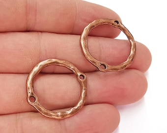 Copper Circle Connector Findings Antique Copper Plated Circle (28 mm)  G22151