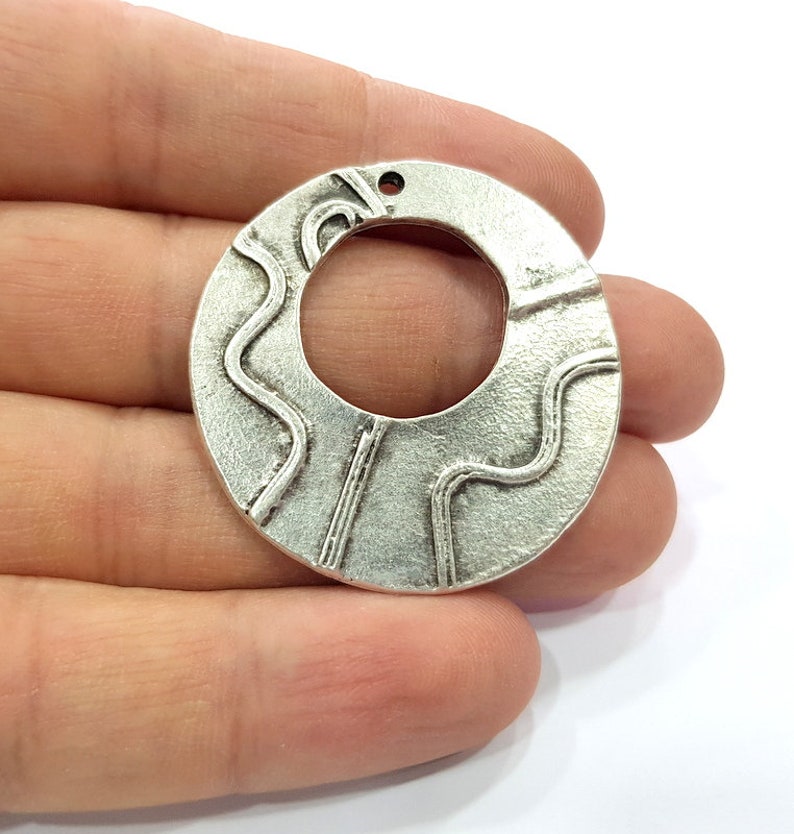 40mm 2 Silver Charms Antique Silver Plated Charms G16682