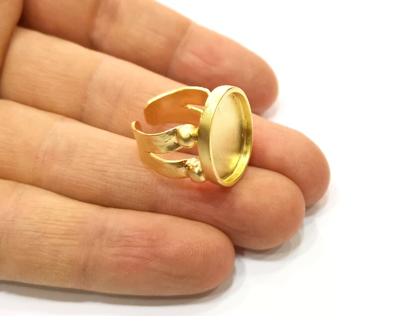 Gold Ring Settings Blank Hammered Inlay Ring Mosaic Ring Bezel Etsy