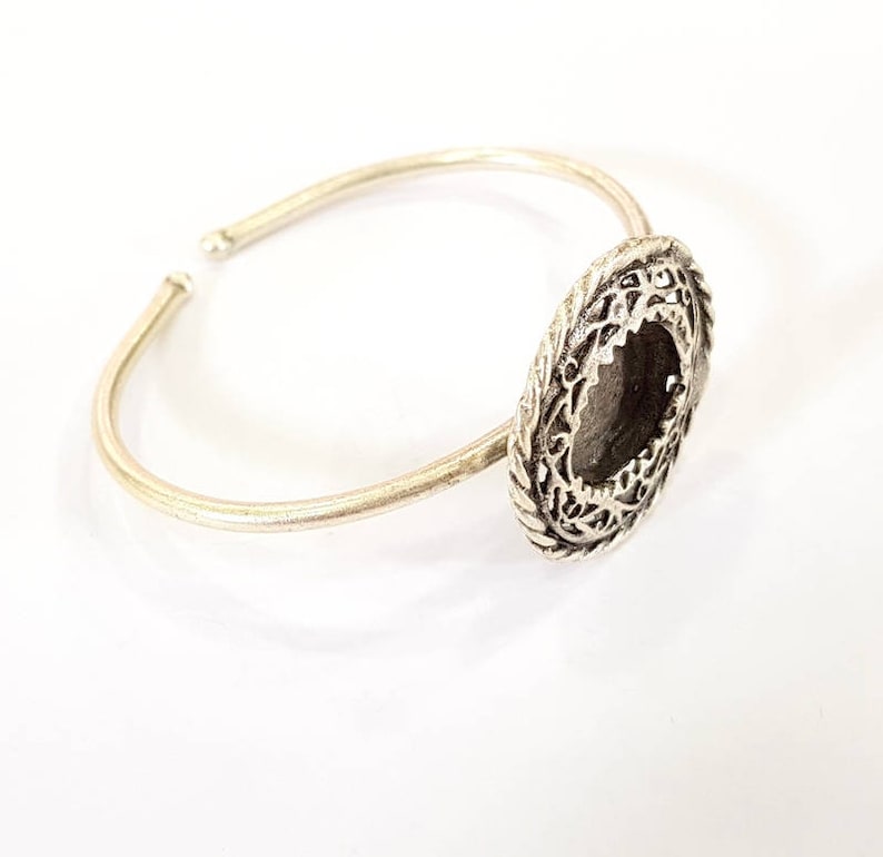 Bracelet Blanks Cuff Blanks Adjustable Bracelet Blank Antique Silver Plated Brass 15mm Blanks G7820
