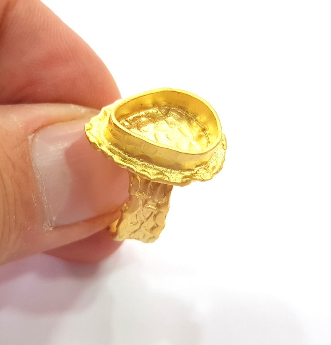 Gold Ring Settings Blank Inlay Ring Mosaic Ring Bezel Base Etsy