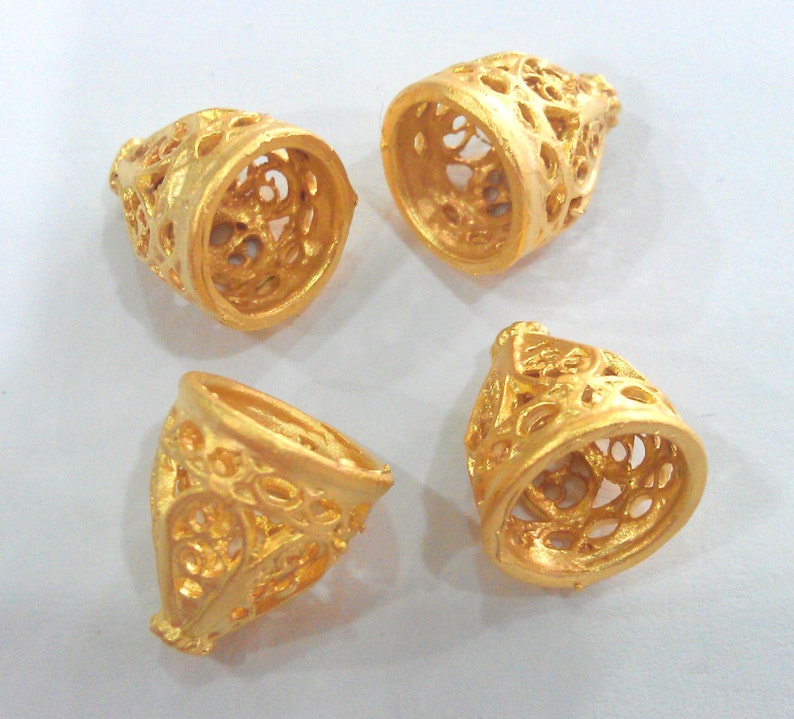10 Gold Plated Cone Findings Gold Plated Brass 10 Pcs 14x12 Etsy