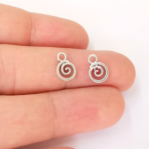 Silver Spiral Charms Antique Silver Plated Charms (11x7mm)  G23457