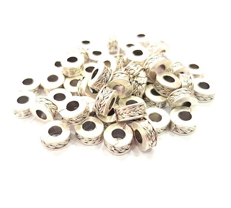 Perles Rondes Plaquées Argent Sur Cuivre - Lot De 20 - Taille 4mm, 6mm, 8mm