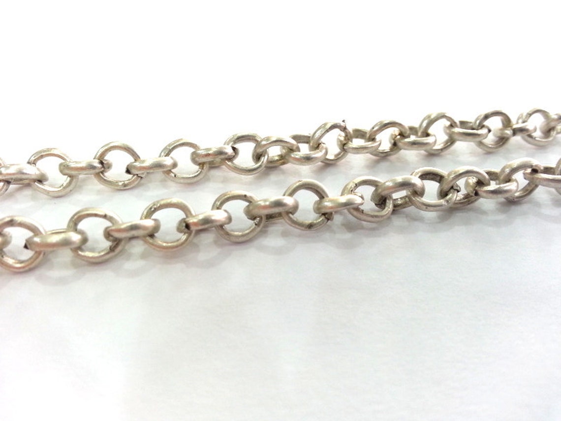 Silver Chain Antique Silver Plated Rolo Chain 1 Meter 3.3 - Etsy
