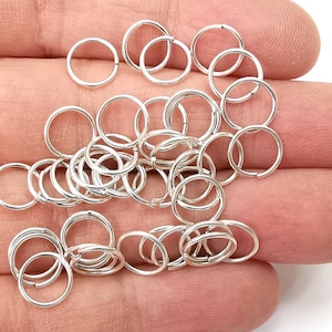 Silver Jumpring Antique Silver Plated Brass Thin jumpring, Hallazgos (9 mm) (espesor del alambre 0.8mm calibre 21) G27746