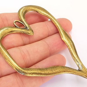 Antique Bronze Heart Pendant Large Pendant (91x64mm) G22023