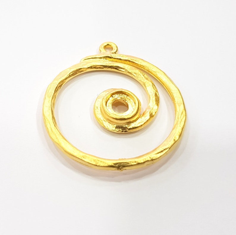 Spiral Charms Gold Plated Charms Gold Plated Metal 36mm Etsy