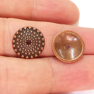10 Perlenkappen Antik Kupfer plattierte Perlenkappen , Fundstücke (15mm) G22779
