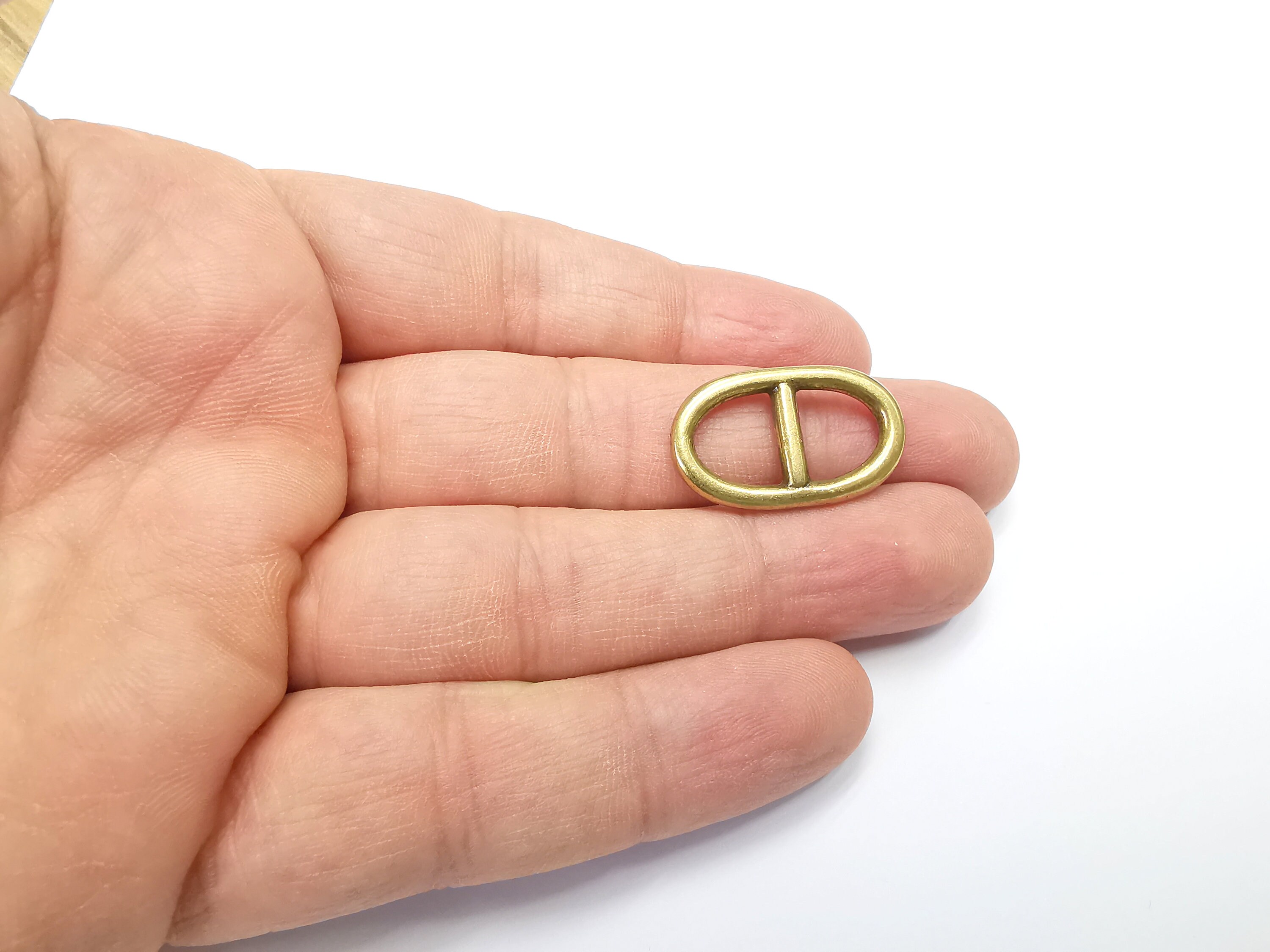 2穴コネクター アンティークブロンズメッキ オーバル金具 (23 x 13 mm