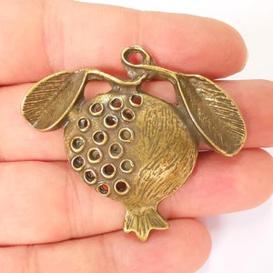 Pomegranate Pendant Antique Bronze Plated Pendant (46x54mm)  G23286