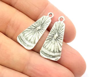 Silver Charms Antique Silver Plated Metal (28x12mm) G11984