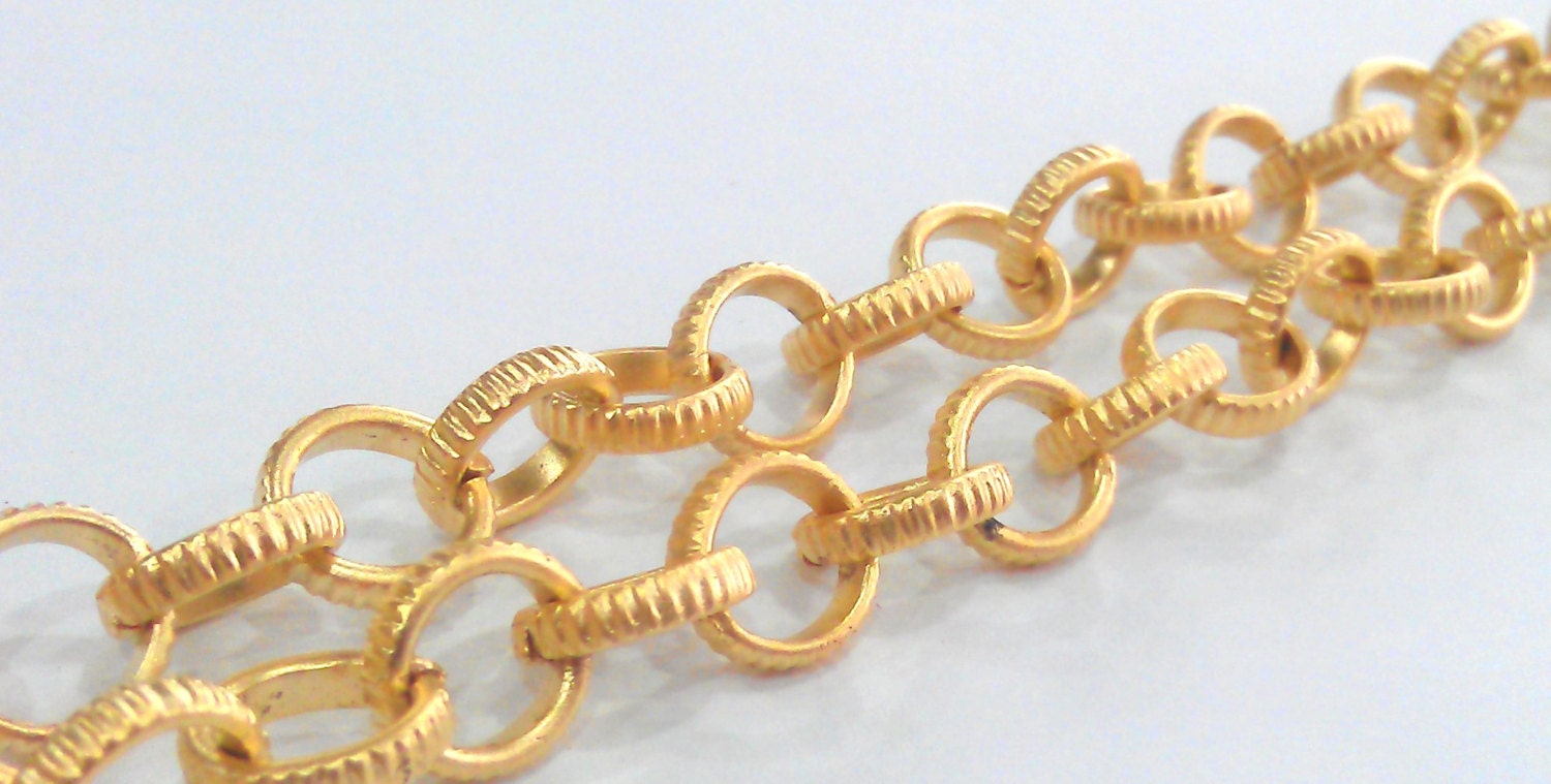 Gold Rolo Chain Large Gold Plated Chain 11mm 1 Meter 3.3 Etsy