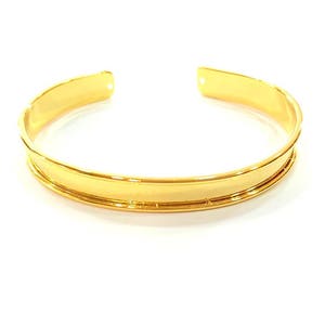 Gold  Bracelet Blanks Cuff Blanks Adjustable Bracelet Blank Gold Plated Brass (8mm ) G7911