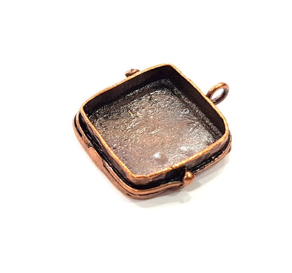 Antique Copper Pendant Blank Mosaic Base Blank inlay Necklace Blank Resin Blank Mountings Copper Plated Brass 20x20 mm blank G13208