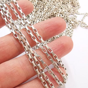 Catena a maglie placcata in argento antico da 1 metro - 3,3 piedi (4,75x3 mm) G21259