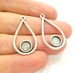 6 Silver Pendant Bezel Blank Earring Component Antique Silver Plated Blanks (7mm Blank) G7066 