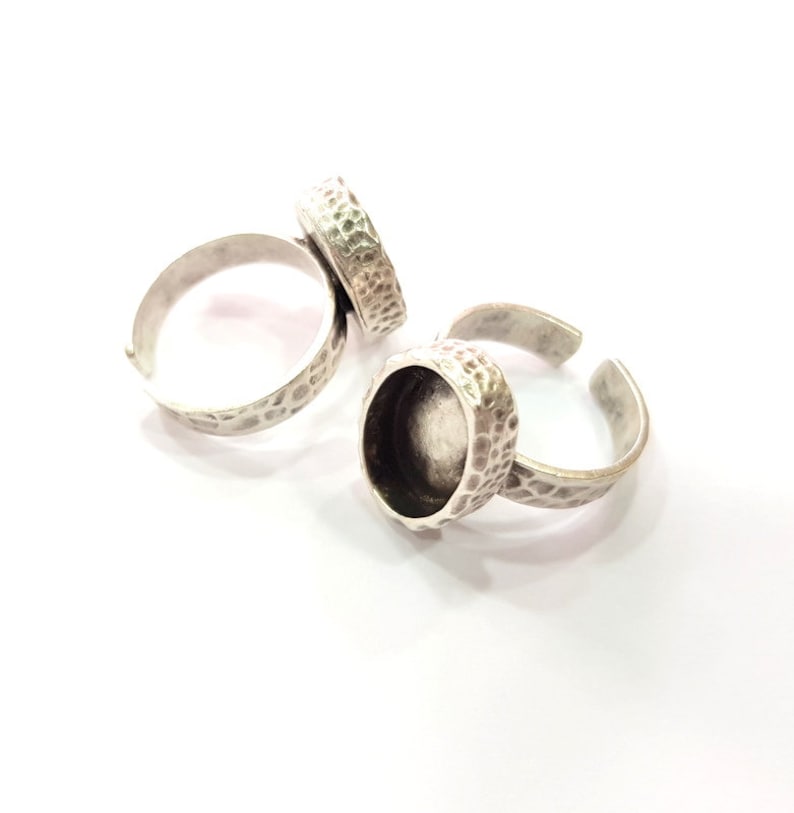 Ring Blank Setting Hammered Ring Base Bezel Inlay Ring Backs Etsy
